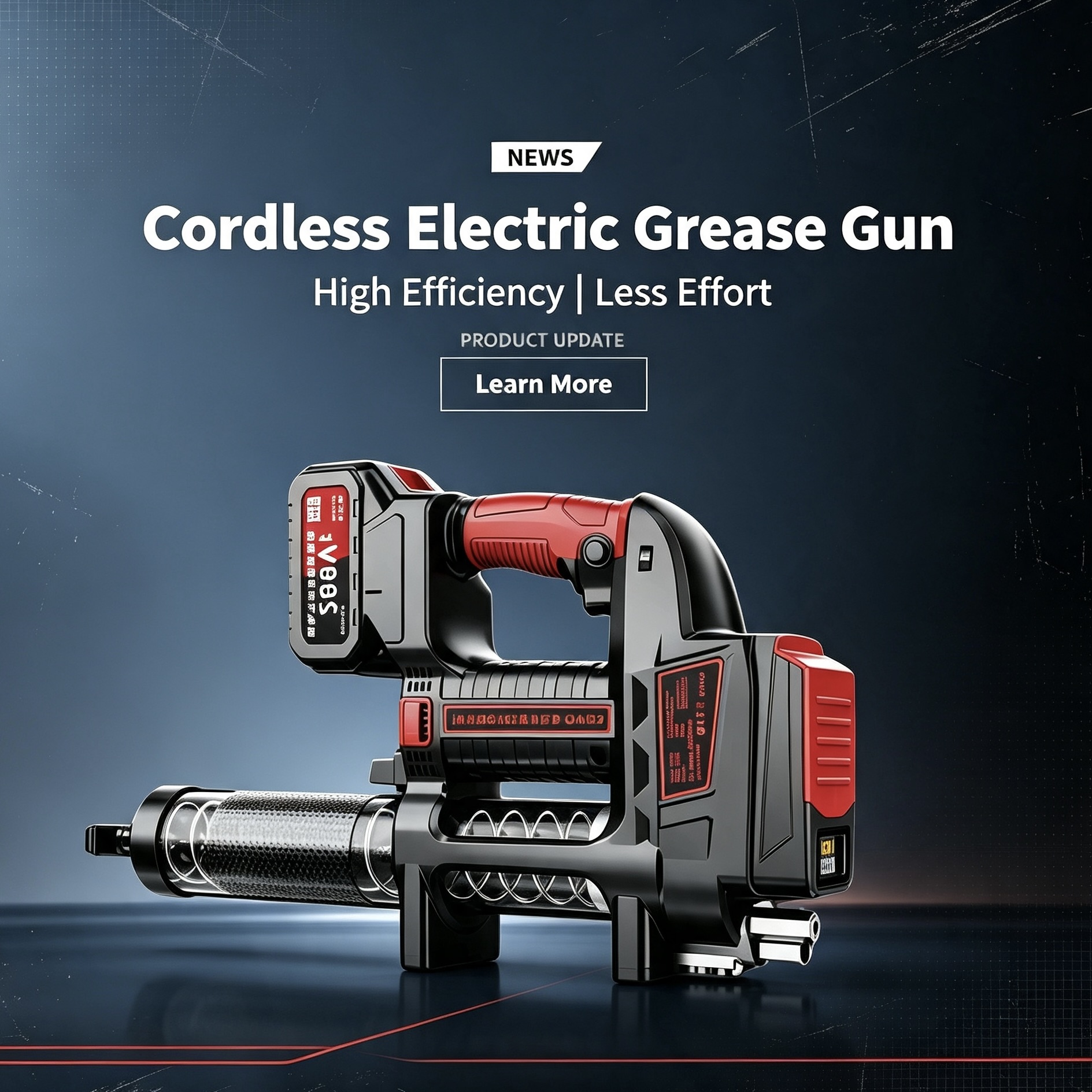 Rechargeable brushless electric grease gun helps efficient lubrication and maintenance of mechanical equipment