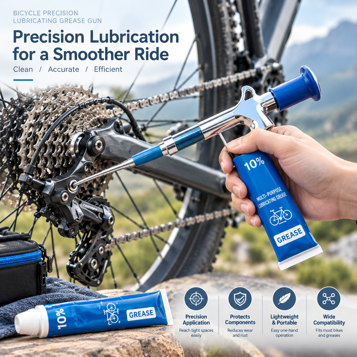 Professional bicycle grease gun, precise grease injection reshapes new standards for bicycle maintenance